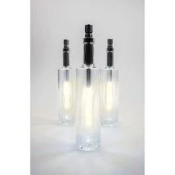 10.25" Clear And Silver Battery Operated LED Wine Bottle Light