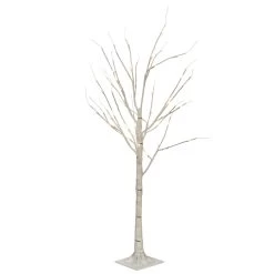 3.75' Pre-Lit Pencil Birch Artificial Christmas Tree - Warm White LED Lights