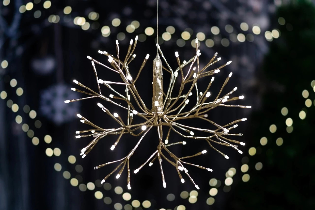 15.75" Brown And Warm White Starburst Led Flashing 3 15.75" Brown And Warm White Starburst Led Flashing