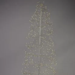 6' Pre-Lit White Revolve Spiral Artificial Tree, Warm White LED Lights -Christmas Decoration Store dhine 37520 wt 3 84946.1687306485