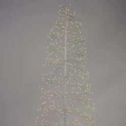 6' Pre-Lit White Revolve Spiral Artificial Tree, Warm White LED Lights -Christmas Decoration Store dhine 37520 wt 4 12113.1687306485