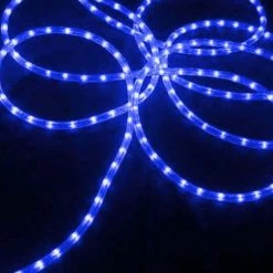 Blue Commercial Incandescent Length Christmas Rope Lights - 100 Ft White Wire