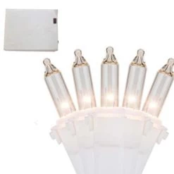 50 Battery Operated Clear Mini Christmas Lights - 4.6 Ft White Wire -Christmas Decoration Store dhof 2311 22 3 86286.1667517276