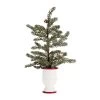 Set Of 2 Pine Snow Artificial Christmas Potted Tree, Unlit
