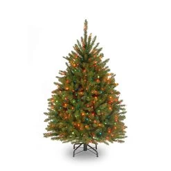 4.5’ Pre-Lit Dunhill Fir Artificial Christmas Tree - Multi-Color Lights