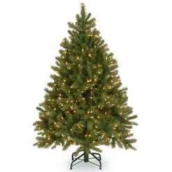 4.5’ Pre-Lit Downswept Douglas Fir Artificial Christmas Tree - Clear Lights