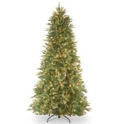 7’ Pre-Lit Tiffany Fir Artificial Christmas Tree – Clear Lights