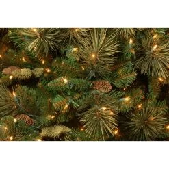 6.5 Ft. Carolina Pine Slim Tree With Clear Lights -Christmas Decoration Store dnat cap3 330 65 3 13012.1667573419