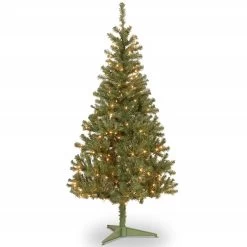 6’ Pre-Lit Canadian Grande Fir Artificial Christmas Tree – Clear Lights