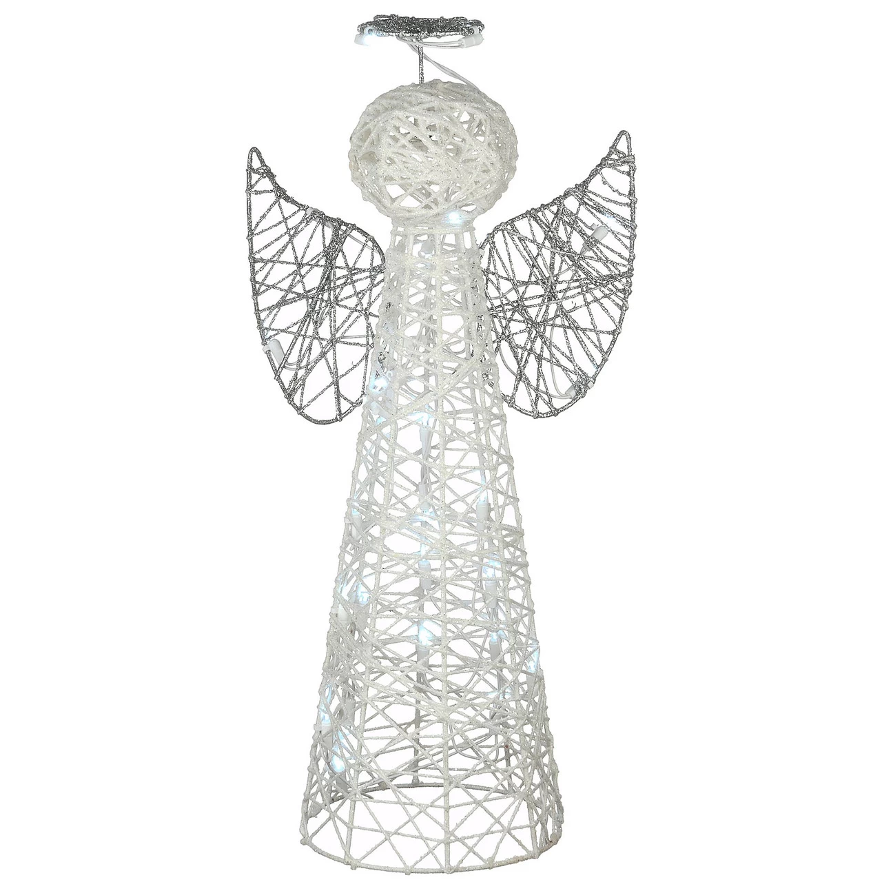 24" Pre-Lit White And Silver Angel Cone Christmas Tree 3 24" Pre-Lit White And Silver Angel Cone Christmas Tree