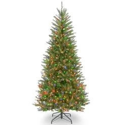 7.5’ Pre-lit Dunhill Fir Slim Artificial Christmas Tree – Multicolor Lights