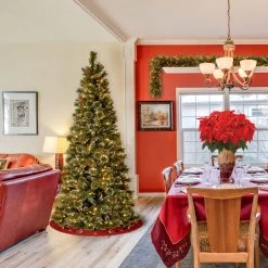 6.5’ Pre-Lit Glittery Pine Christmas Tree – Clear Lights -Christmas Decoration Store dnat gb3 304 65 3 21719.1667571959