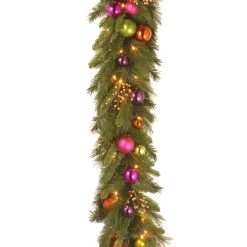 72” Pre-Lit Kaleidoscope Artificial Christmas Garland – Warm White LED Battery Operated Lights