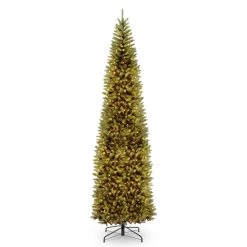 10’ Pre-lit Kingswood Fir Pencil Artificial Christmas Tree – Clear Lights