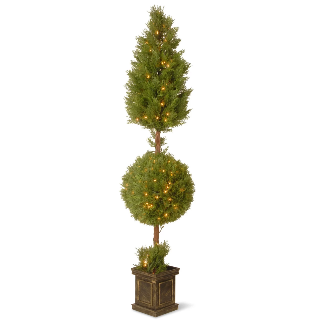 6' Pre-lit Potted Juniper Spiral Pencil Artificial Christmas Tree - Clear Lights 3 6' Pre-lit Potted Juniper Spiral Pencil Artificial Christmas Tree - Clear Lights