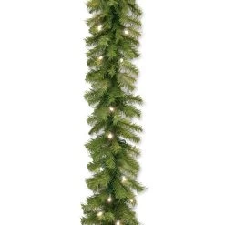 9' X 10" Pre-Lit Norwood Fir Artificial Christmas Garland – Soft White LED Lights