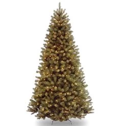 7' Pre-lit North Valley Spruce Artificial Contemporary Christmas Tree, Clear Lights