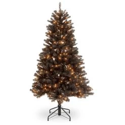 4.5’ Pre-Lit North Valley Black Spruce Artificial Christmas Tree - Clear Lights