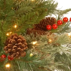 6' Pre-Lit Pencil Colonial Pine Artificial Half Wall Christmas Tree - Clear Lights -Christmas Decoration Store dnat peco8 361 60ht 3 50918.1667574321