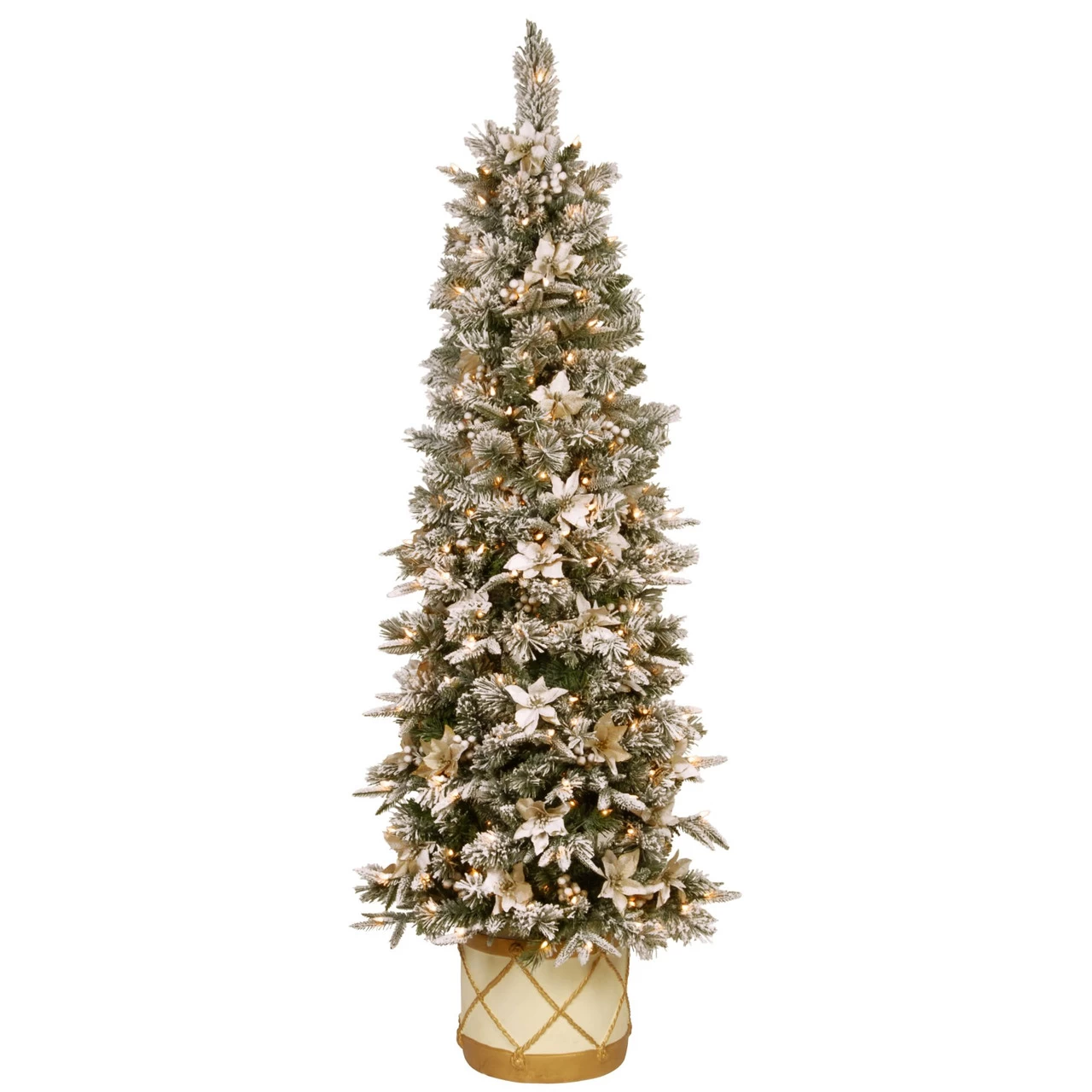 6' Pre-Lit Slim Frosted Colonial Artificial Half Wall Christmas Tree - Clear Lights 3 6' Pre-Lit Slim Frosted Colonial Artificial Half Wall Christmas Tree - Clear Lights