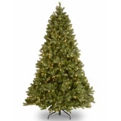 7' Pre-Lit Downswept Douglas Fir Contemporary Artificial Christmas Tree - Clear Lights
