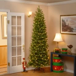 9’ Pre-Lit Downswept Douglas Slim Fir Artificial Christmas Tree - Clear Lights -Christmas Decoration Store dnat pedd4 392 90 4 93389.1667656806