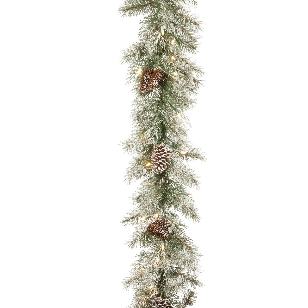 9' X 10" Pre-Lit Frosted Mountain Spruce Artificial Christmas Garland - Clear Lights 3 9' X 10" Pre-Lit Frosted Mountain Spruce Artificial Christmas Garland - Clear Lights