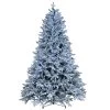 7.5' Pre-Lit Snowy Hamilton Spruce Artificial Christmas Tree, Cool White LED Lights