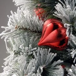 2' Pre-Lit Potted Snowy Bristle Pine Medium Artificial Tabletop Christmas Tree - Warm White LED Lights -Christmas Decoration Store dnat snp7 308 20 b 2 96950.1667564814