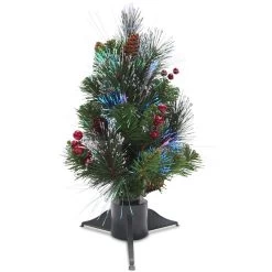 18" Pre-Lit Crestwood Spruce Battery Operated Full Artificial Christmas Tree – Multicolor LED Lights