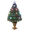 3' Pre-Lit Potted Pine Medium Artificial Christmas Tree – Multi Color Lights