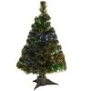 24" Pre-Lit Ice Artificial Fiber Optic Christmas Tree – Multicolor LED Lights