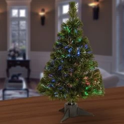24" Pre-Lit Ice Artificial Fiber Optic Christmas Tree – Multicolor LED Lights -Christmas Decoration Store dnat szi7 172 24b 1 3 17099.1667575689
