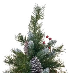 7.5' Pre-Lit Medium Mixed Spruce Artificial Christmas Tree With Frosted Branches - Clear Lights -Christmas Decoration Store dnhhf 307360 6 21581.1667662860