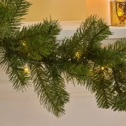 9' X 10" Pre-Lit Mixed Spruce Artificial Christmas Garland - Warm White LED Lights -Christmas Decoration Store dnhhf 307390 3 26416.1667487237