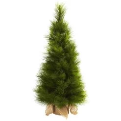3' Pre-Lit Artificial Christmas Tree With Burlap Bag, Clear Lights -Christmas Decoration Store dnnl205372 4 94200.1681814046