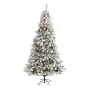 8’ Pre-Lit Flocked Fir Artificial Christmas Tree, Clear LED Lights
