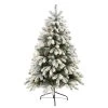 5’ Pre-Lit Flocked South Carolina Artificial Christmas Tree, Clear LED Lights