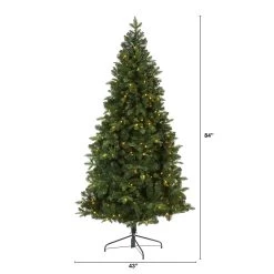 7’ Pre-Lit Grand Teton Artificial Half Wall Christmas Tree, Clear LED Lights -Christmas Decoration Store dnnl20t2001 4 49718.1680198124