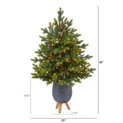 3.5’ Pre-Lit Potted North Carolina Fir Artificial Christmas Tree, Clear Lights -Christmas Decoration Store dnnl20t2325 3 02332.1680571145
