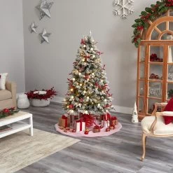 6’ Pre-Lit Flocked Artificial Christmas Tree, Warm Clear LED Lights -Christmas Decoration Store dnnl20t3033 4 01854.1680542290