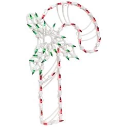 18" Lighted Candy Cane With Holly Christmas Window Silhouette Decoration -Christmas Decoration Store domqcyf6bzr74vjasucvidbsdm5vcbii 09838.1667488672