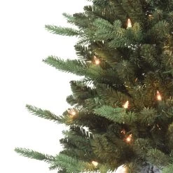 4.5' Pre-lit Potted Green Pine Medium Artificial Christmas Tree, Clear Lights -Christmas Decoration Store dpul 1824 st45c150 2 74709.1688124994