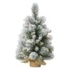 2' Pre-Lit Table Top Artificial Christmas Tree In Tan Sac, Warm White Lights