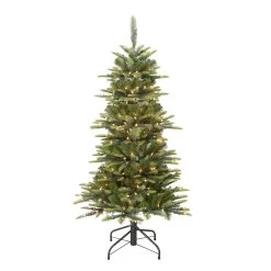 4.5' Pre-Lit Slim Aspen Fir Artificial Christmas Tree, Clear Lights