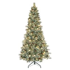 7.5' Pre-lit Medium Pine Artificial Christmas Tree – Warm White LED Lights