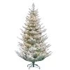 7.5' Pre-Lit Flocked Hillside Spruce Artificial Christmas Tree, Clear Lights