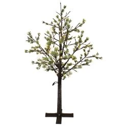 6.5ft Pre-Lit Pencil Fir Table Top Artificial Christmas Tree With Twinkling White LED Lights