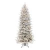 7.5' Pre-lit Flocked Northern Fir Medium Artificial Christmas Tree, Clear Lights