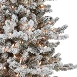 4.5' Pre-lit Flocked Downswept Douglas Fir Full Artificial Christmas Tree, Clear Lights -Christmas Decoration Store dpul rmddf 45qc25 2 16356.1688545008